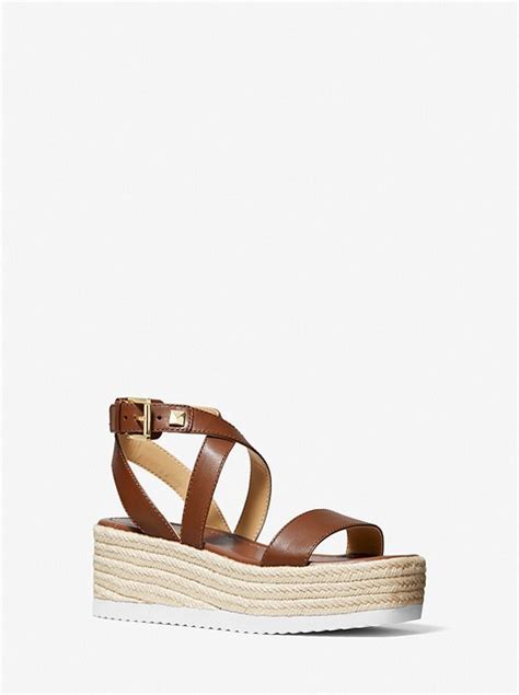 michael kors lowry|Lowry Leather Wedge Sandal .